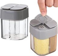 🧂 moisture proof salt and pepper shakers set - plastic seasoning containers for kitchen and outdoor barbecue, spice dispenser shaker with lid, 2 pack travel spice holder kit logo