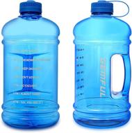 3-liter bpa-free large motivational water bottle for sports and outdoor activities in blue color logo