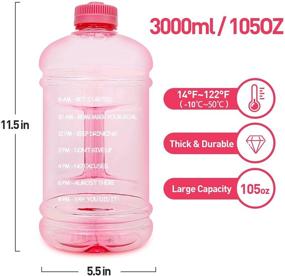 img 3 attached to 3-Liter BPA-Free Large Motivational Water Bottle for Sports and Outdoor Activities in Blue Color