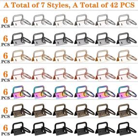 img 2 attached to Набор фурнитуры для брелка 1 дюйм - 42 шт. Фурнитуры для брелков в 7 ярких цветах для изготовления брелков, браслета с брелком, ключевой подвески и т. д. - основные материалы для изготовления ключевых цепочек.
