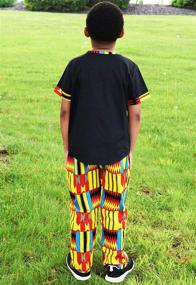 img 1 attached to 🌍 Authentic SHENBOLEN Boy African Kente Kids Ankara Suit - Vibrant Ghana Tribal Clothing