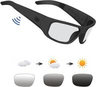 enhanced safety glasses with uv400 blue light blocking, bluetooth capability and transitional lens technology – perfect for gaming, reading, computer use, calls, and music! logo