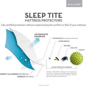 img 3 attached to 🛏️ Malouf Sleep TITE HD Lab Certified Bed Bug Proof Mattress Encasement Protector - Hypoallergenic, 100% Waterproof - Queen Size, White - 15 Year Warranty