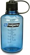 blue nalgene tritan narrow mouth 16 ounce water bottle logo