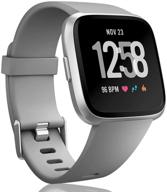 🏋️ мягкие запасные спортивные браслеты для fitbit versa 2/versa/versa lite/versa special - серый, маленький логотип