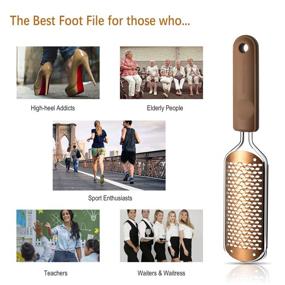 img 1 attached to Pedicure Foot File Callus Remover - Professional Stainless Steel Colossal Foot Rasp for Wet and Dry Feet (Athens Copper)