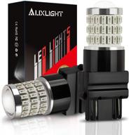 лампы auxlight 3157 led - сверхяркий красный заменитель с 57 светодиодами для стоп-сигналов, задних фонарей, указателей поворота/парковочных или габаритных огней (комплект из 2) логотип