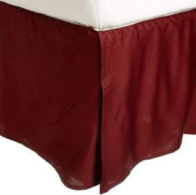 img 1 attached to 🛏️ Luxurious Burgundy Bed Skirt: 300 Thread Count 100% Egyptian Cotton - Queen size