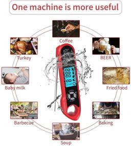 img 1 attached to 🌡️ SUETTLA Digital Dual Probe Food Thermometer with Bottle Opener – Instant Read Meat Thermometer for Kitchen, Cooking, Grilling, Baking, Milk, and Oil Deep Frying