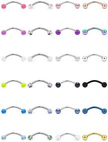 img 3 attached to 🐍 Ftovosyo 24-48PCS 16G Surgical Steel Snake Eyes Tongue Ring: Trendy Snake Bite Piercing Jewelry for Women & Men