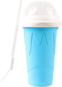 img 4 attached to 🍹 Blue Slushie Maker Cup: Magical Squeeze Cup for Frozen Slushies, Milkshakes, and Smoothies