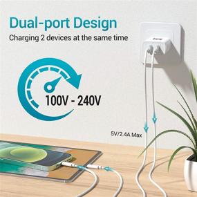 img 3 attached to 🔌 Novtech iPhone Charger Cable Wall Plug - 2Pack 6.6FT MFi Certified Lightning Cables + Dual Port iPhone Charger - Fast Charging Plug for iPhone 13 Pro Max SE 12 11 10XR Xs Max X 8 Plus 7 Plus 6S iPad - White