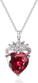 img 4 attached to 7Queen Queen of Hearts Evie Costume Necklace: A ❤️ Stunning Ruby Red Heart Valentine's Day Sweetheart Gift for Her