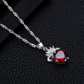 img 2 attached to 7Queen Queen of Hearts Evie Costume Necklace: A ❤️ Stunning Ruby Red Heart Valentine's Day Sweetheart Gift for Her