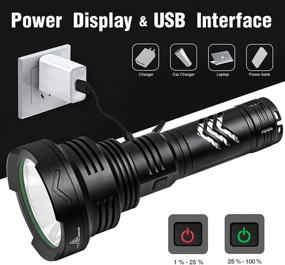 img 1 attached to 🔦 BERCOL Rechargeable LED Tactical Flashlights: Ultra Bright 100000 Lumens Handheld Flashlight for Camping, Hiking, Hunting, Emergencies - Includes 26650 Battery