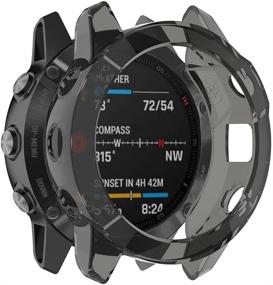 img 4 attached to 📱 Прозрачный чехол из TPU для защиты Garmin Fenix 6 - MOTONG TPU черный