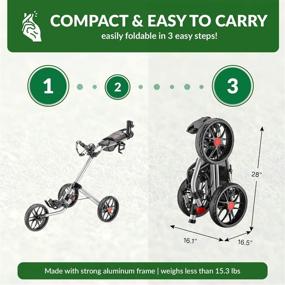 img 3 attached to 🏌️ CaddyTek Caddylite 15.3 V2 - Premier Quad-Fold Golf Push Cart