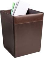 🗑️ dacasso waste basket in chocolate brown leather: enhance your space with style logo