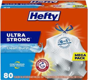 img 4 attached to 🗑️ Hefty Ultra Strong Tall Kitchen Trash Bags: Clean Burst Scent, 13 Gallon, 80 Count – Best Deals, Bulk Pack, Varying Packaging