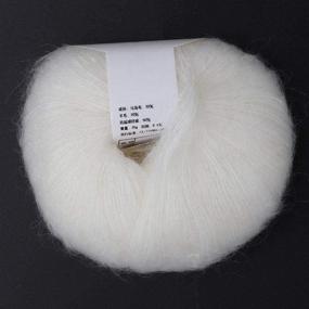 img 1 attached to 🧶 Soft Mohair Fiber Long Angora Wool Hand Knitting Yarn Roving for Weave Scarves - Multi Colored Luxurious Yarn (White)