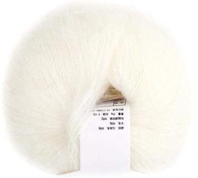 img 2 attached to 🧶 Soft Mohair Fiber Long Angora Wool Hand Knitting Yarn Roving for Weave Scarves - Multi Colored Luxurious Yarn (White)