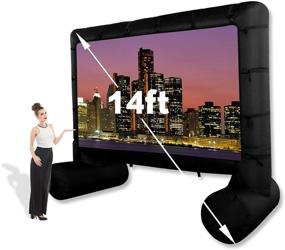 img 4 attached to AKSPORT Mega Inflatable Movie Screen: 14ft Portable Supersize Front and Rear Projection Screen for Indoor and Outdoor Use