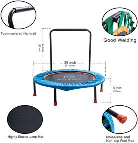 img 3 attached to Kid's ERYOK 36-Inch Trampoline with Handle: Indoor/Outdoor Foldable Trampoline for Fun and Exercise - Includes Securing Padded Cover