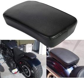 img 4 attached to 🛵 Усовершенствуйте свой Harley Custom Bike: кожаная подушка OSAN Pillion с 6 присосками заднего пассажирского сиденья.