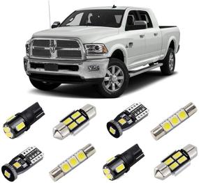 img 4 attached to ✨ Набор светодиодных ламп повышенной яркости для салона автомобиля Dodge Ram 2009-2018: включает сверхяркие лампы 6000K, подсветку номерного знака и удобный инструмент для установки.