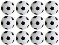 premium set of 12 mini black and white table soccer foosball replacements - high-quality soccer balls for foosball tables logo