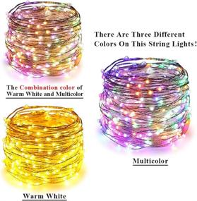 img 3 attached to 🎄 ErChen Dual-Color LED String Lights: 100 FT 300 LEDs Dimmable Fairy Lights with Remote Timer for Christmas Decor - Multicolor/Warm White