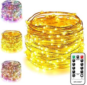 img 4 attached to 🎄 ErChen Dual-Color LED String Lights: 100 FT 300 LEDs Dimmable Fairy Lights with Remote Timer for Christmas Decor - Multicolor/Warm White