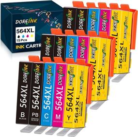 img 4 attached to 15-Pack 564XL Compatible High Yield Ink Cartridge Replacement for HP 564 XL with Photosmart 6520 7520 5520 7525 6510 7510 DeskJet 3520 3522 Officejet 4620 - (3 Black, 3 PB, 3 Cyan, 3 Magenta, 3 Yellow)