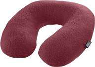 lewis n. clark comfort neck travel pillow: airplane & cervical neck pillow, contour support for kids & adults - burgundy logo