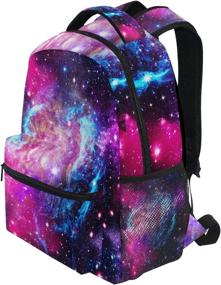 img 2 attached to 🚀 ZZKKO Space Galaxy Star Nebula Universe Boys Girls Backpack for School, Travel, Hiking, Camping - Computer Book Bag, Daypack