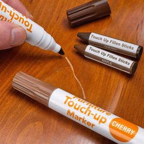 img 1 attached to 🛠️ Furniture Repair Kit for Wood: Markers, Wax Sticks - Stains, Scratches, Wood Floors, Tables, Desks, Carpenters, Bedposts - Touch Ups, Cover Ups (17 pieces)