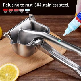 img 3 attached to Lemon Squeezer Stainless Steel - Manual Orange Juice Squeezer & Handheld Citrus Fruit Presser