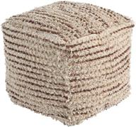 🛋️ jorge chenille pouf by signature design ashley - 16 x 16 inches - brown and cream logo