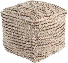 img 4 attached to 🛋️ Jorge Chenille Pouf by Signature Design Ashley - 16 x 16 inches - Brown and Cream