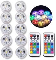 💡 versatile 10pcs submersible led lights: waterproof underwater lights with remote control - perfect for vase, bowls, aquariums, and party decorations логотип