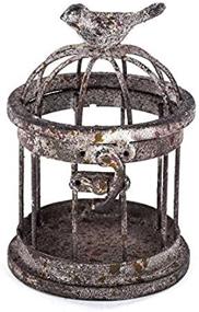 img 4 attached to 🐦 Rustic Small Iron Bird Cage featuring Bird atop by SOBAKEN