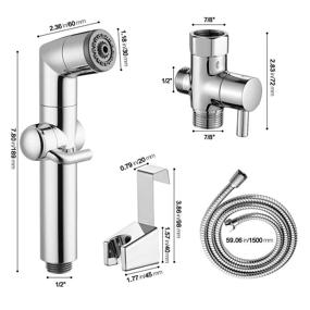 img 1 attached to 🚽 Versatile KAIYING Handheld Bidet Sprayer: Ideal for Toilets, Diaper Washing, and Muslim Showers with Wall/Toilet Mount - Chrome Finish