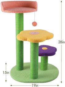 img 2 attached to Boshen Colorful Cat Activity Tree with Scratch Post, 🐱 Flower Platform - 28 inch H - Indoor Cat Furniture