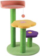 boshen colorful cat activity tree with scratch post, 🐱 flower platform - 28 inch h - indoor cat furniture logo