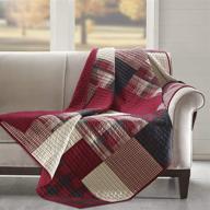 woolrich sunset luxury quilted throw: red 50x70 plaid premium soft cozy 100% cotton - perfect for bed, couch, or sofa logo