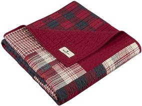 img 2 attached to Woolrich Sunset Luxury Quilted Throw: Red 50x70 Plaid Premium Soft Cozy 100% Cotton - Perfect for Bed, Couch, or Sofa