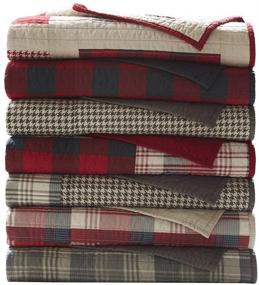 img 1 attached to Woolrich Sunset Luxury Quilted Throw: Red 50x70 Plaid Premium Soft Cozy 100% Cotton - Perfect for Bed, Couch, or Sofa