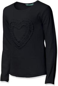 img 3 attached to Girls' Love Heart Ruffle Long Sleeve Tee Shirt Top