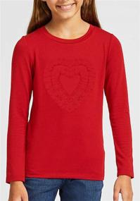 img 2 attached to Girls' Love Heart Ruffle Long Sleeve Tee Shirt Top