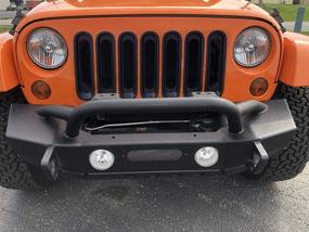 img 2 attached to 🚙 Red Hound Auto Front Grille Inserts Guard - Compatible with 2007-2018 Jeep Wrangler JK and Unlimited - Black Grill Trim Cover